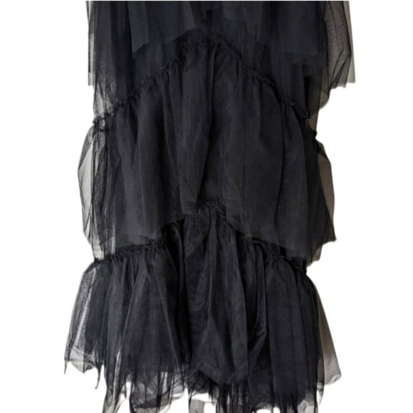 NEW BCBGMAXAZRIA Oly Black Corset Tulle Gown Ruffled Maxi Gown Dress Size 2 - Picture 6 of 11